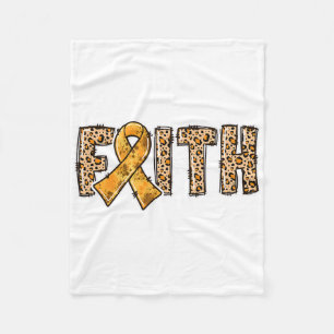 Leopard Print Orange Ribbon Faith Crps Awareness Fleece Blanket