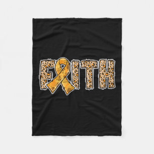 Leopard Print Orange Ribbon Faith Crps Awareness Fleece Blanket