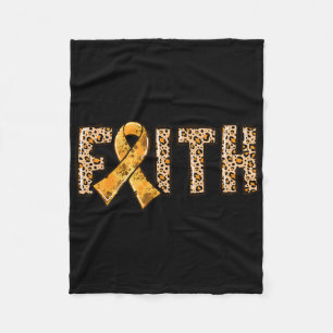 Leopard Print Orange Ribbon Faith Leukaemia Awaren Fleece Blanket