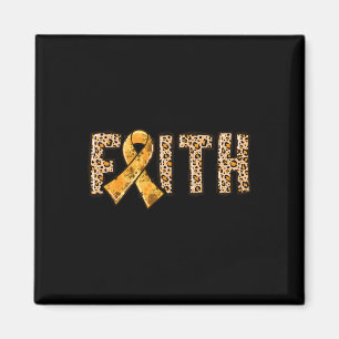 Leopard Print Orange Ribbon Faith Leukaemia Awaren Magnet