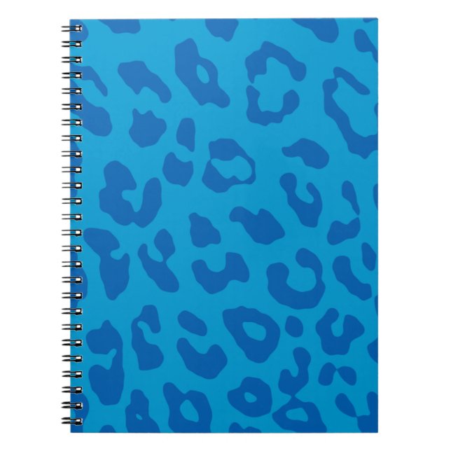 Leopard Print Pale Blues Notebook (Front)