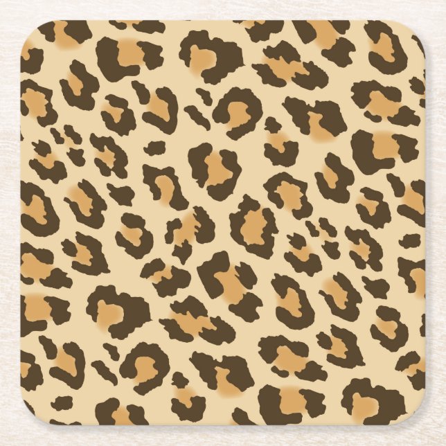 Leopard Print Paper Coasters (Front)