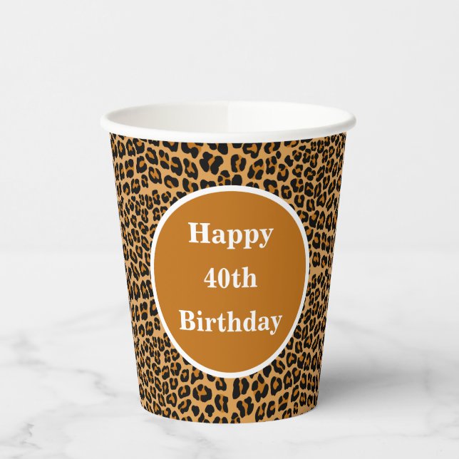 Leopard print paper cups (Left)