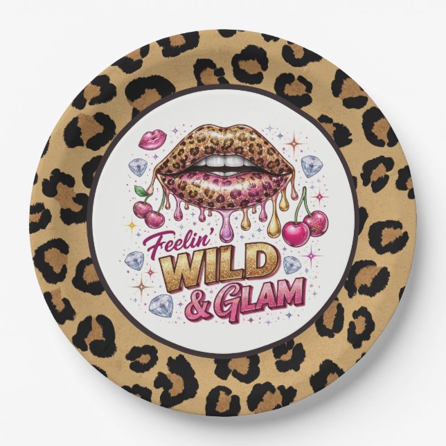 Leopard Print Paper Plates - Custom  (Front)