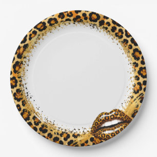Leopard Print Paper Plates - Custom