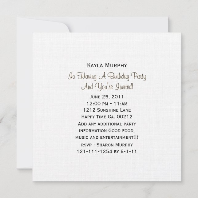 Leopard Print Party Invitations (Front)