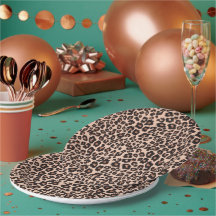 Leopard Print Party Paper Plates Tableware