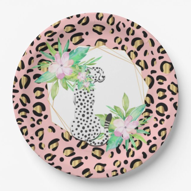 Leopard Print Party Plate (Front)