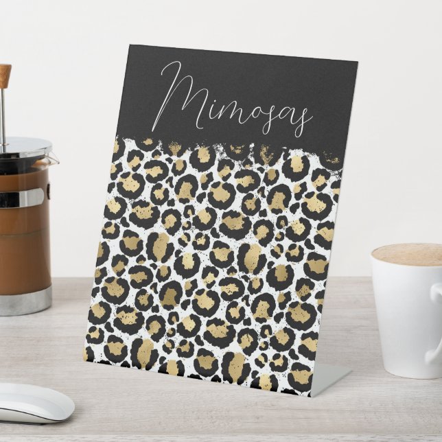 Leopard Print Party Table Top Sign (In SItu)