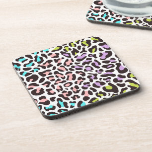 Leopard print pastel coaster