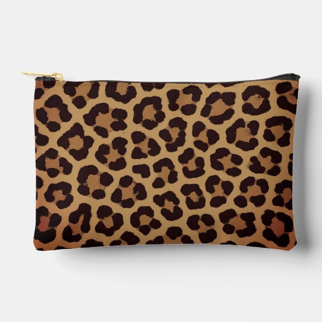 Leopard Print Pattern Accessory Pouch (Front)