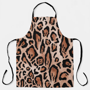 Leopard print pattern apron