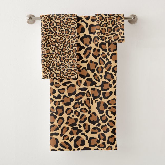 Leopard Print Pattern  Bath Towel Set (Insitu)