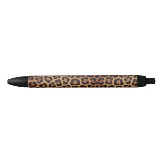 Leopard Print Pattern Black Ink Pen
