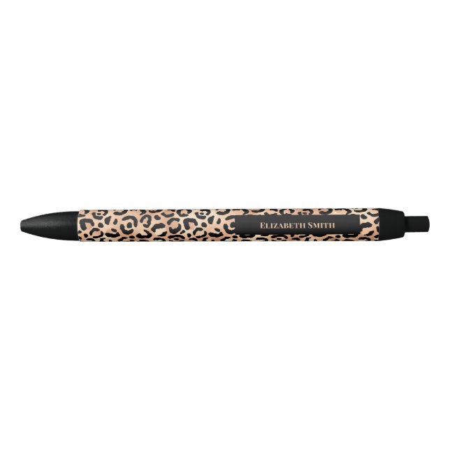 Leopard Print Pattern Black Ink Pen (Front)