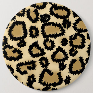 Leopard Print Pattern, Brown and Black. 6 Cm Round Badge