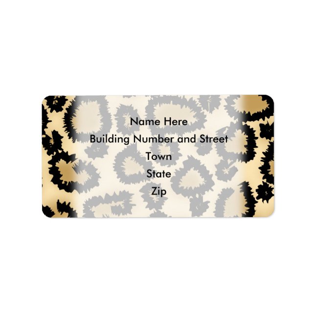 Leopard Print Pattern, Brown and Black. Label (Front)