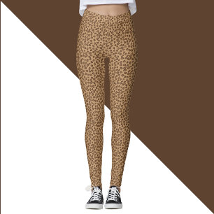 Leopard Print Pattern Brown Leggings