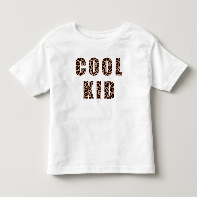 Leopard Print Pattern Cool Kid Matching Toddler T-Shirt (Front)