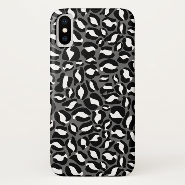 Leopard Print Pattern Jungle monochrome Case-Mate iPhone Case (Back)