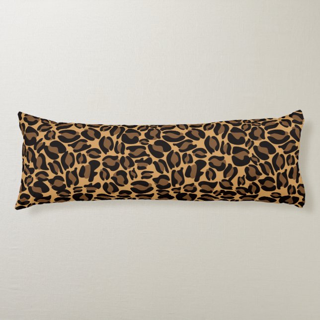 Leopard Print Pattern Jungle Original brown Body Cushion (Front)