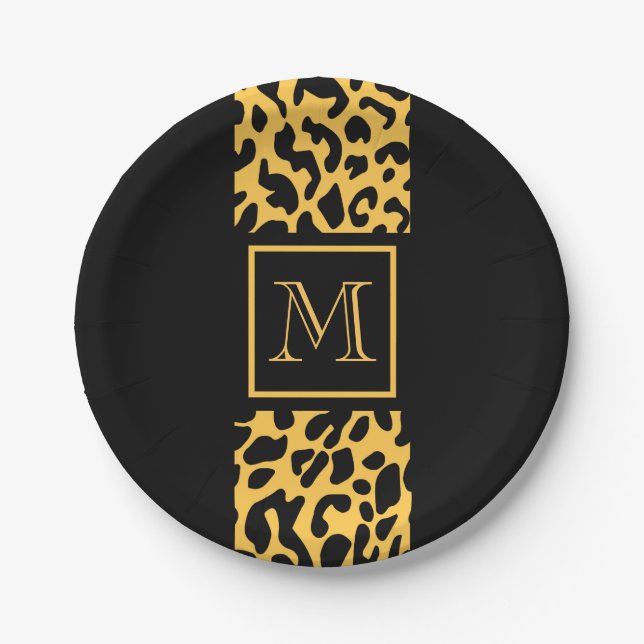 Leopard Print Pattern Paper Plate (Front)