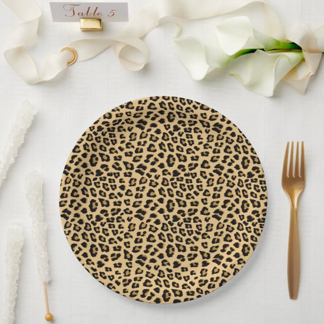 Leopard Print Pattern Paper Plate (Wedding)