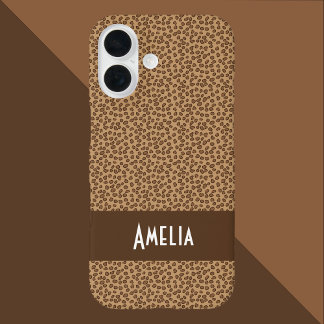 Leopard Print Pattern Personalise iPhone 16 Case