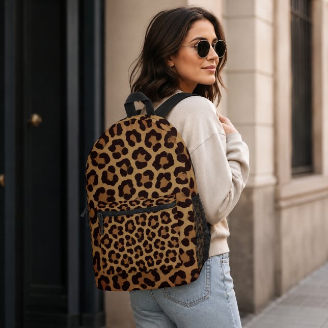 Leopard Print Pattern Printed Backpack (Creator Uploaded)