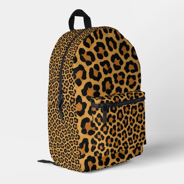 Leopard Print Pattern Printed Backpack (Back Corner Left)