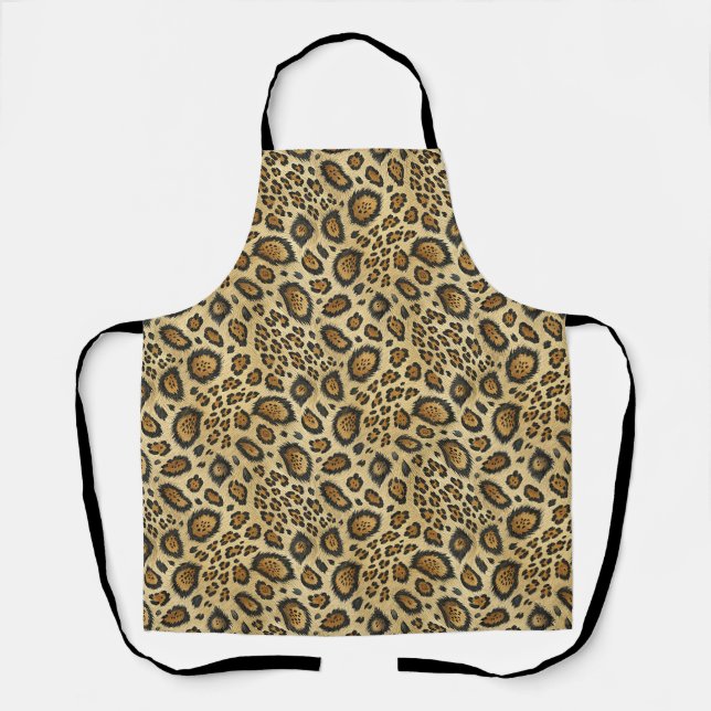 Leopard Print Pattern – Wild Animal Skin Design Apron (Front)