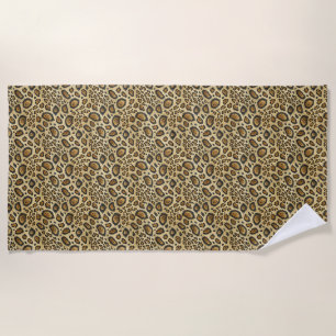 Leopard Print Pattern – Wild Animal Skin Design Beach Towel