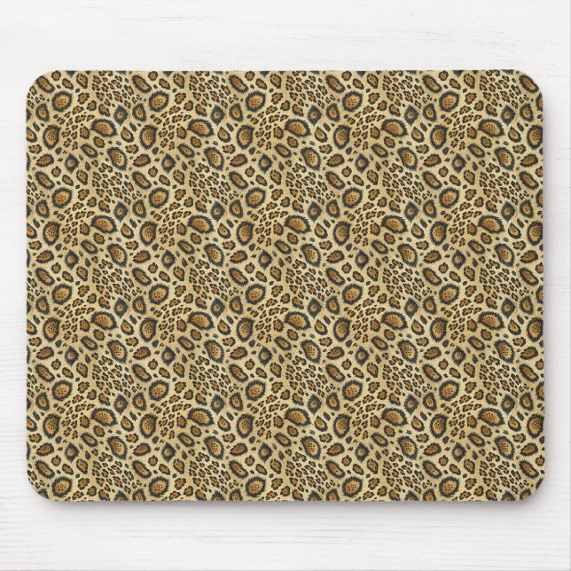 Leopard Print Pattern – Wild Animal Skin Design Mouse Mat (Front)