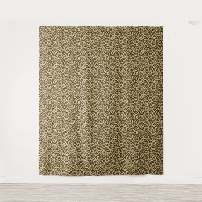 Leopard Print Pattern – Wild Animal Skin Design Tapestry (Front)