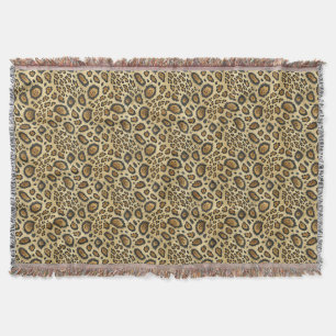 Leopard Print Pattern – Wild Animal Skin Design Throw Blanket