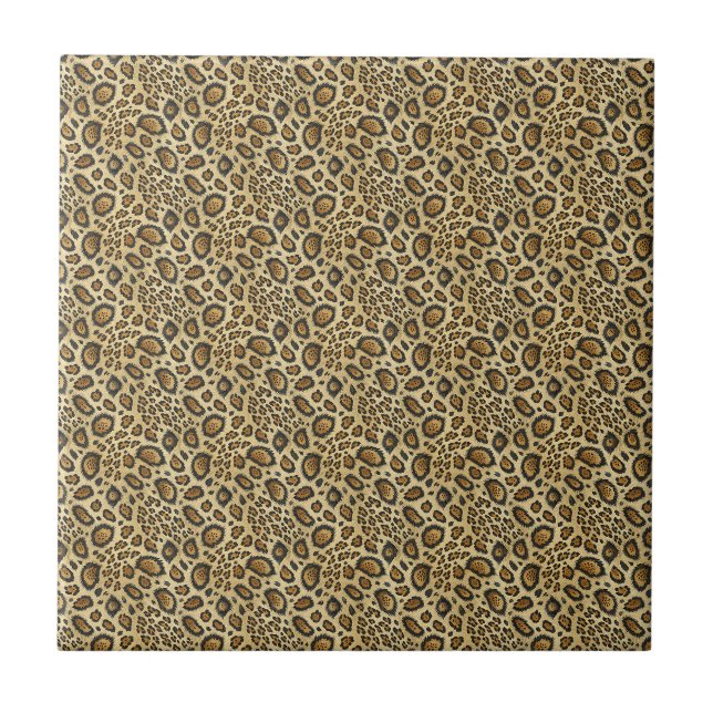 Leopard Print Pattern – Wild Animal Skin Design Tile (Front)