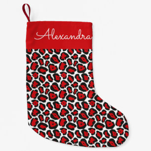 Leopard Print Personalised Christmas Stocking