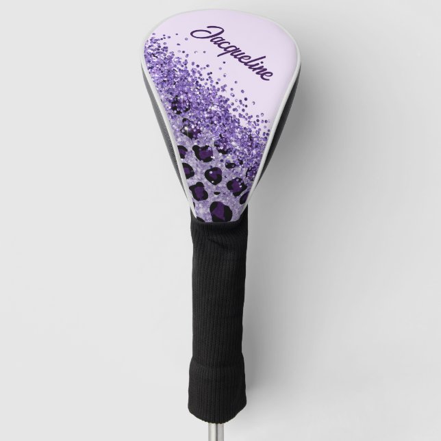 Leopard Print Personalised Golf Head Cover (Front)