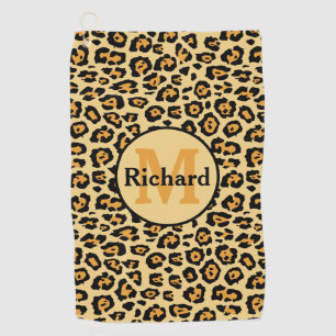 Leopard Print Personalised Golf Towel