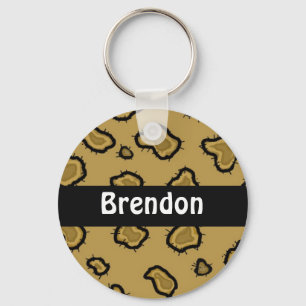 Leopard Print Personalised Key Chain