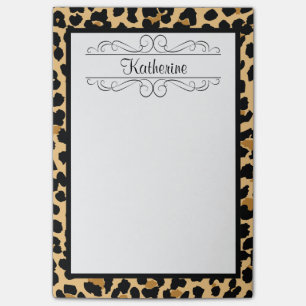 Leopard Print Personalised Monogram Post-It Notes