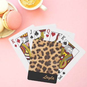 Leopard Print Personalised Playing Cards
