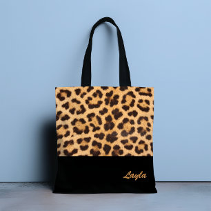 Leopard Print Personalised Tote Bag