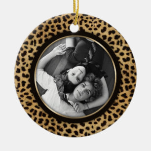 Leopard Print Photo Ornament Wedding Keepsake