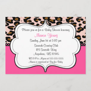 Leopard Print Pink Invitaiton Invitation