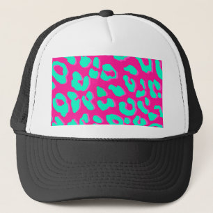 Leopard Print Pink Mint Trucker Hat