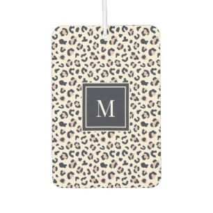 Leopard print pink monogram car air freshener