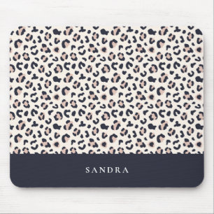 Leopard print pink mouse mat