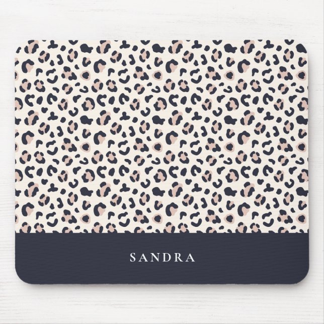 Leopard print pink  mouse mat (Front)