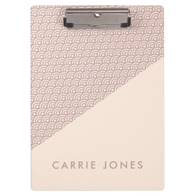 Leopard Print Pink Peach Gold Business Elegant Clipboard (Front)